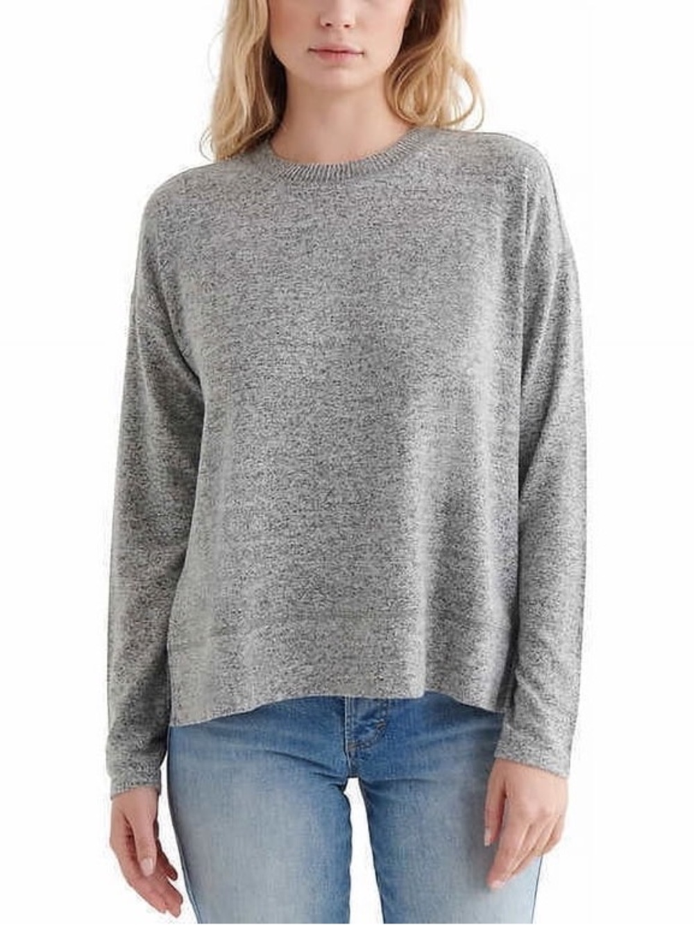 New Lucky Brand Heather Gray long sleeve soft Crewneck Pullover size small